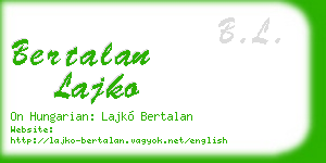 bertalan lajko business card